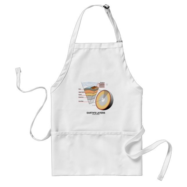 Earth's Layers (Earth Science Geology) Adult Apron (Front)
