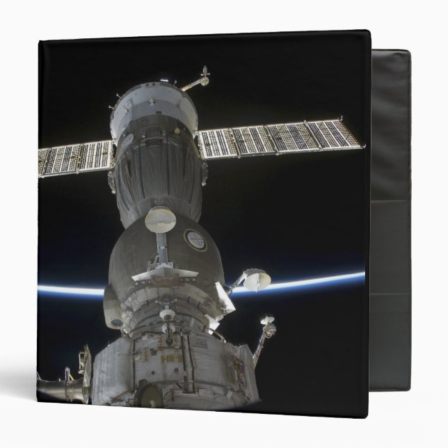 Earth's limb intersects a Soyuz spacecraft 3 Ring Binder (Front/Inside)