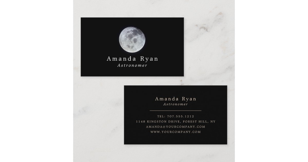 Earth's Moon, Astronomy Business Card | Zazzle