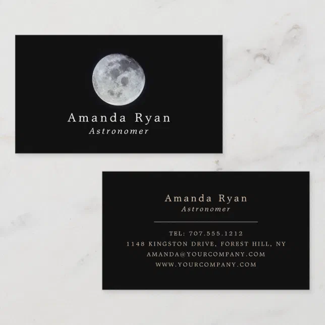 Earth's Moon, Astronomy Business Card | Zazzle