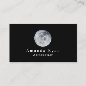 Earth's Moon, Astronomy Business Card | Zazzle