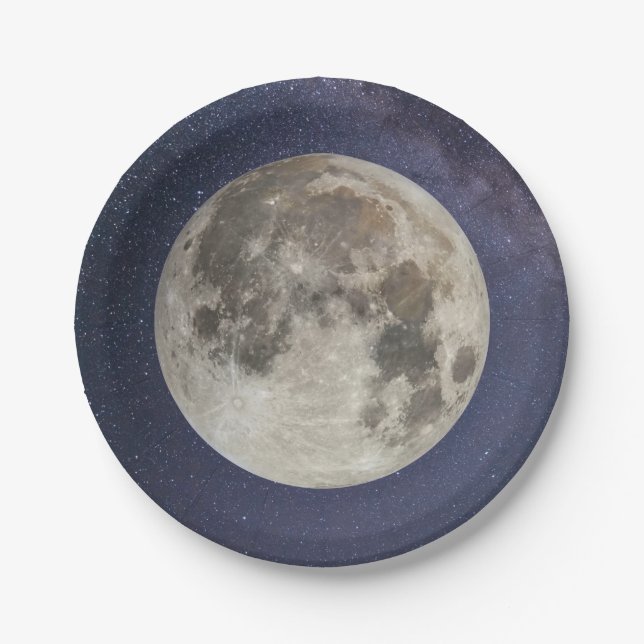 Earth's moon paper plates (Front)