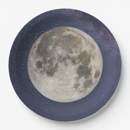 Earths moon paper plates