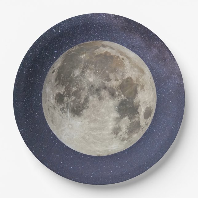 Earth's moon paper plates (Front)