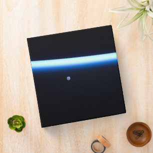 Earth's Thin Line Of Atmosphere And A Gibbous Moon 3 Ring Binder