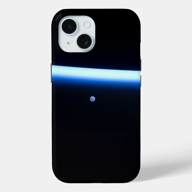 Earth's Thin Line Of Atmosphere And A Gibbous Moon Case-Mate iPhone Case (Back)