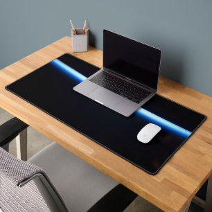 Earth's Thin Line Of Atmosphere And A Gibbous Moon Desk Mat