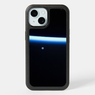 Earth's Thin Line Of Atmosphere And A Gibbous Moon iPhone 15 Case