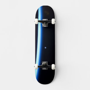 Earth's Thin Line Of Atmosphere And A Gibbous Moon Skateboard
