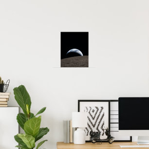 Earthset - Earth Rising Over the Moon Poster