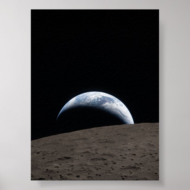 Earthset - Earth Rising Over the Moon Poster (Front)