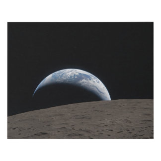 Earthset Orion Spacecraft Artemis Moon Mission Faux Canvas Print