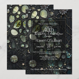 Earthsong   Botanical Gemstone Abstract Invitation