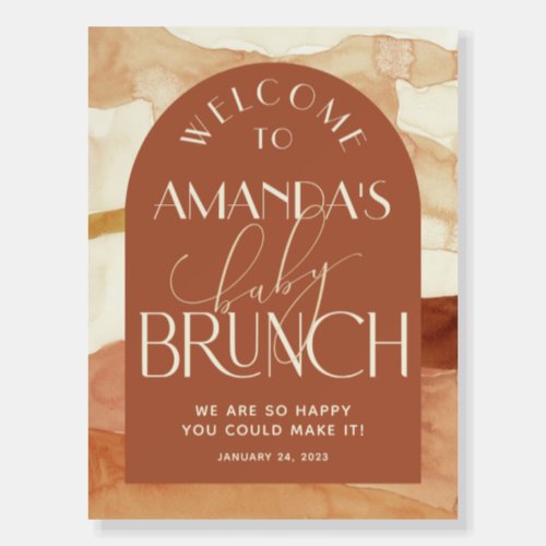 Earthtone Baby Brunch Baby Shower Welcome Sign