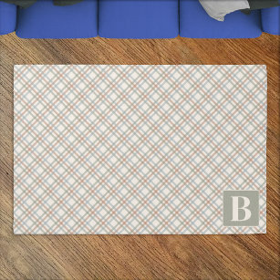 Earthtone Colors Personalized Geometric Plaid Area Rug