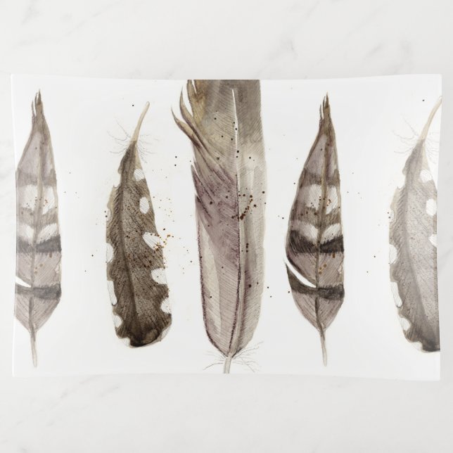 Earthtone Feathers II Trinket Tray (Front)