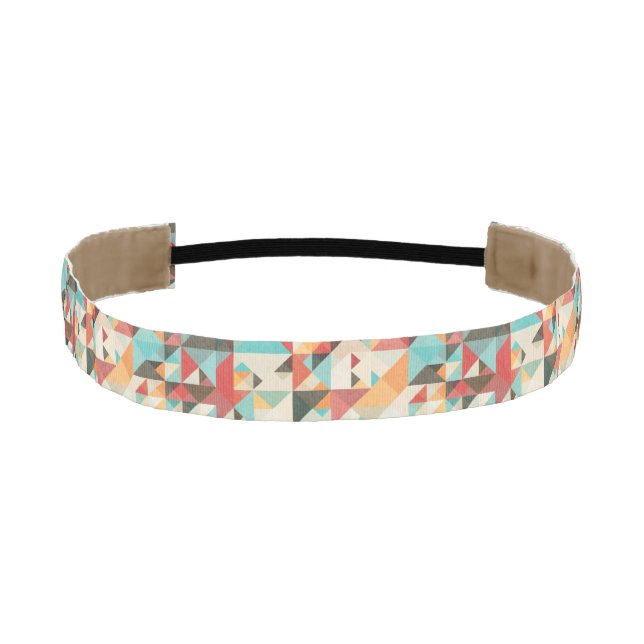 Earthtone Geometric Pattern Athletic Headband (Front)