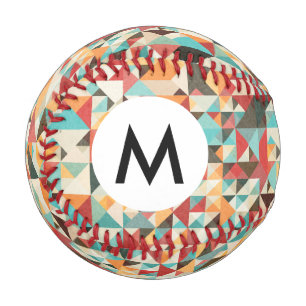 Earthtone Geometric Pattern Baseball