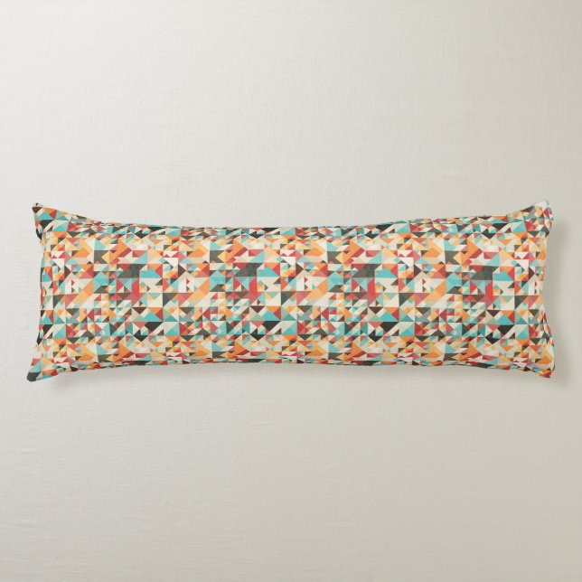 Earthtone Geometric Pattern Body Pillow (Front)