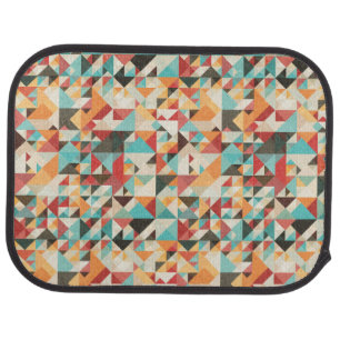 Earthtone Geometric Pattern Car Mat