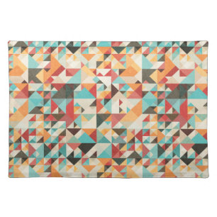 Earthtone Geometric Pattern Cloth Placemat