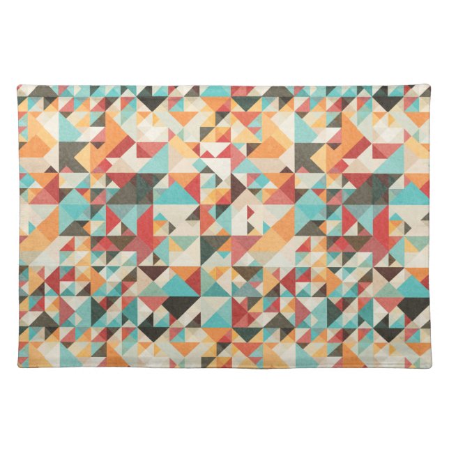 Earthtone Geometric Pattern Cloth Placemat (Front)