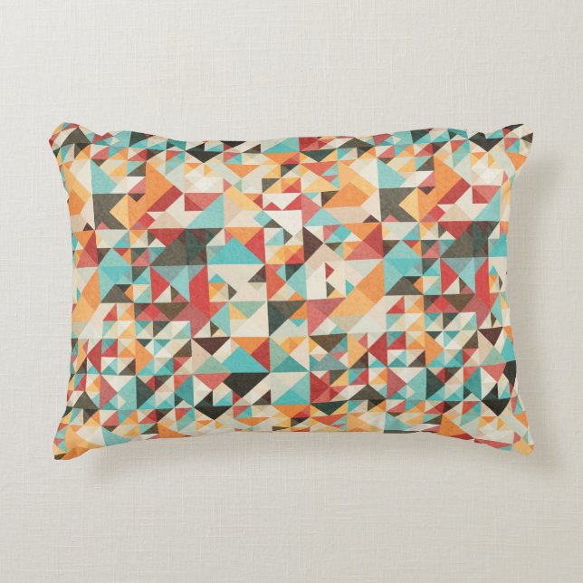 Earthtone Geometric Pattern Decorative Pillow (Front)