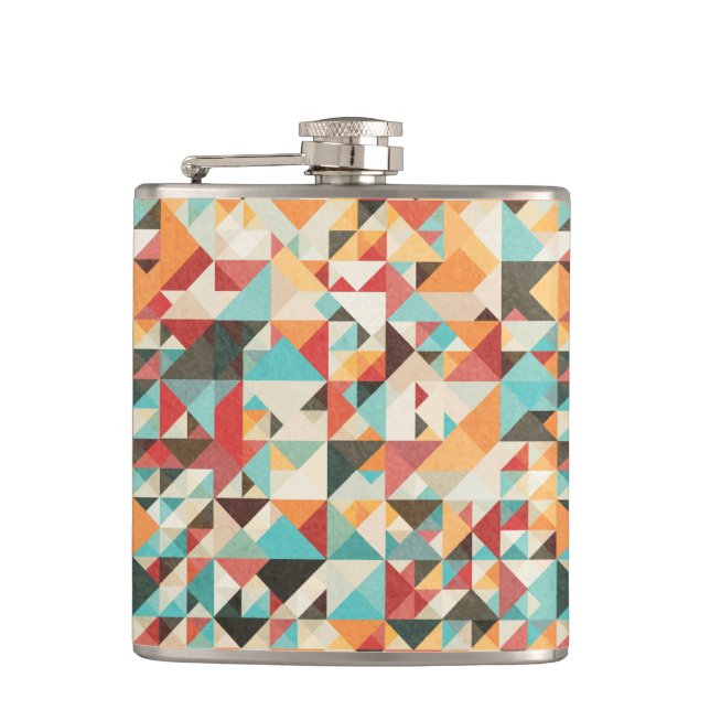 Earthtone Geometric Pattern Flask (Front)