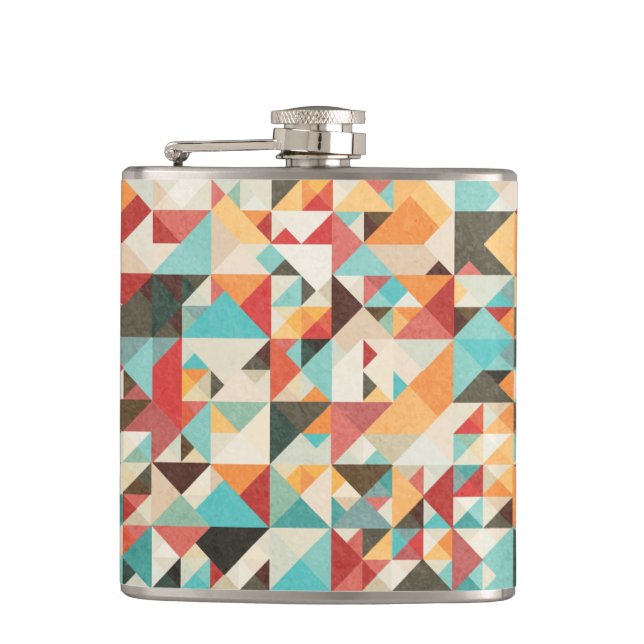 Earthtone Geometric Pattern Flask (Front)