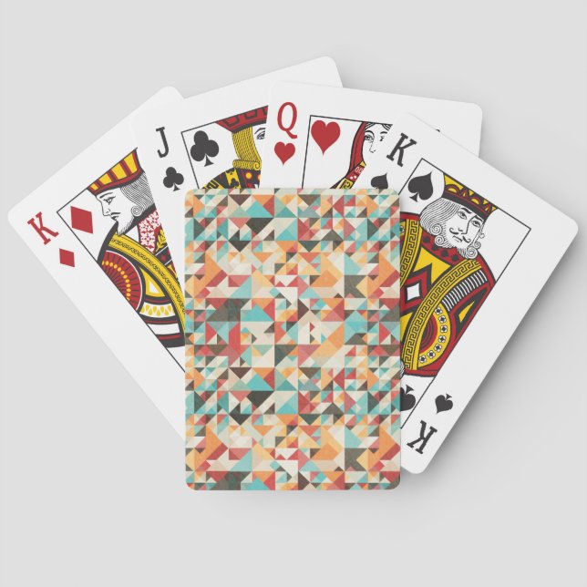 Earthtone Geometric Pattern Poker Cards (Back)