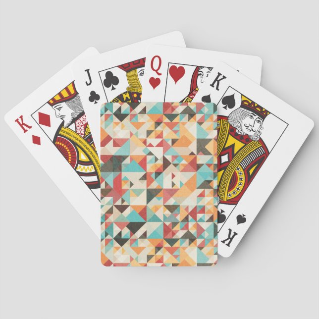 Earthtone Geometric Pattern Poker Cards (Back)