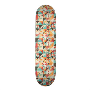 Earthtone Geometric Pattern Skateboard Deck