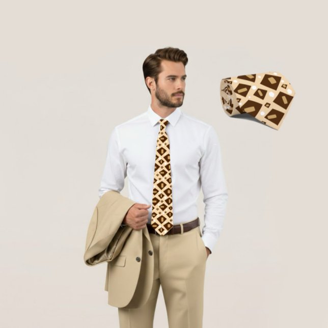 Earthtone Geometry Neck Tie (Creator Uploaded)