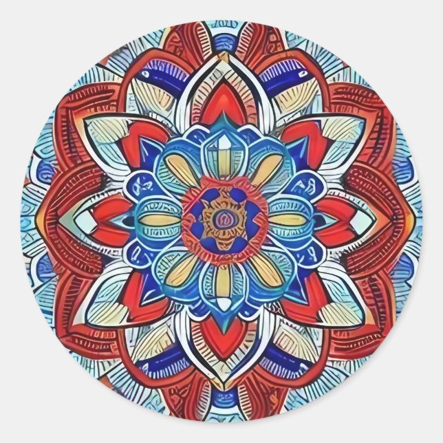 Earthtone Mandala  Classic Round Sticker (Front)