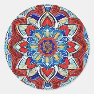 Earthtone Mandala  Classic Round Sticker
