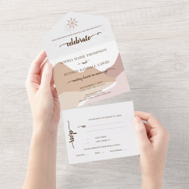 Earthtone Mountain Adventure All In One Invitation (Tearaway)