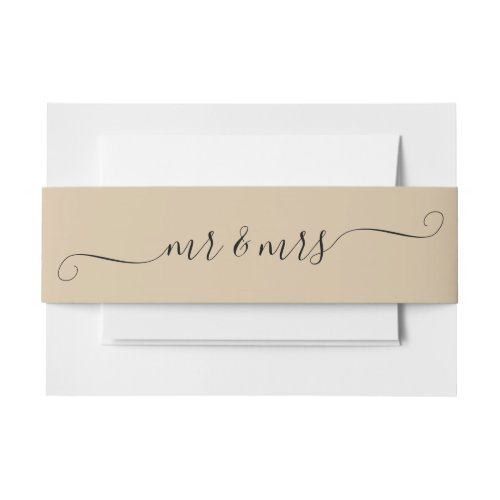 Earthtone Mr and Mrs  Invitation Belly Band