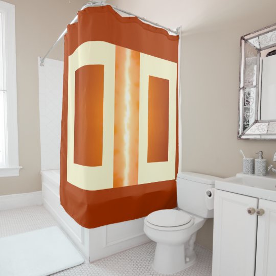 Earthtone Orange Brown Cream Earth Tones Door Shower Curtain
