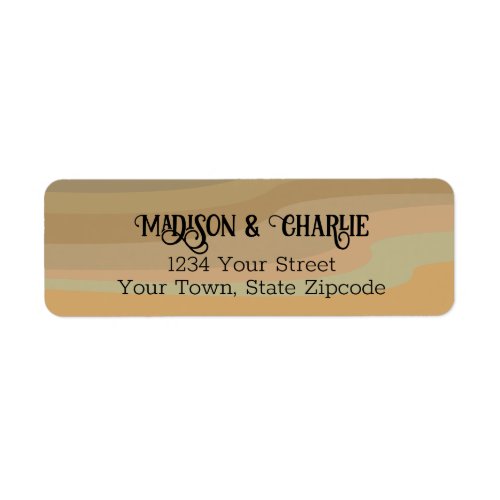 Earthtone Retro Swirls Wedding Return Address Label