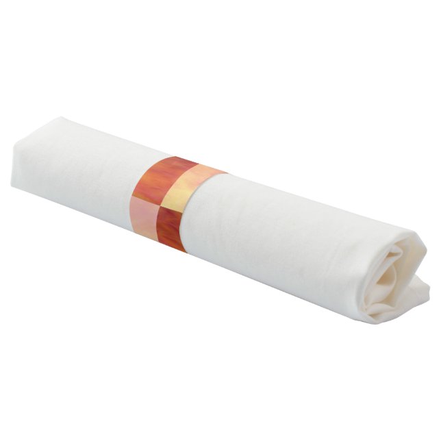 Earthtone Skies Tiles Paper Party Napkin Rings (Angled)
