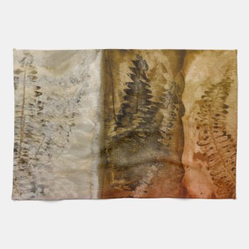 Earthtone Watercolor - Brown Warm Earth Tones Fern Kitchen Towel by SilverSpiral at Zazzle