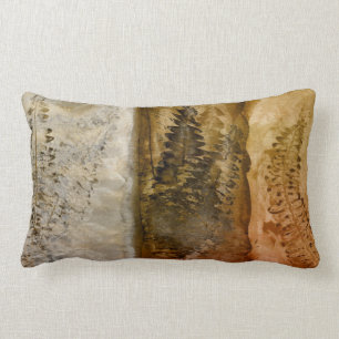 Earthtone Watercolor - Brown Warm Earth Tones Fern Lumbar Pillow