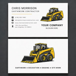 Earthwork Contractor Construction Business Card