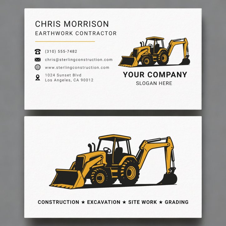 Earthwork Contractor Professional Business Card
