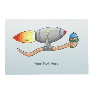 Earthworm on a Rocket Ride Placemat
