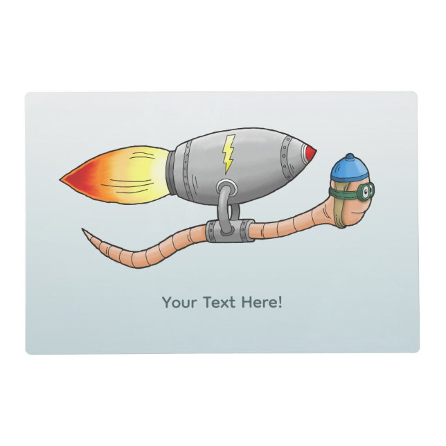 Earthworm on a Rocket Ride Placemat (Front)