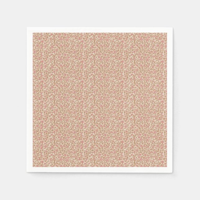 Earthy 1940s Retro Rosebud Utility Napkins (Front)