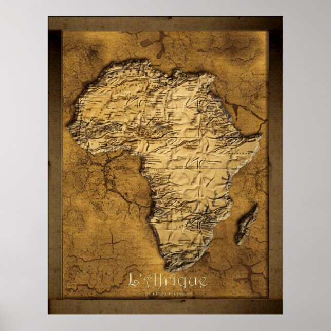 Earthy 2D Africa Map Art Poster (Front)