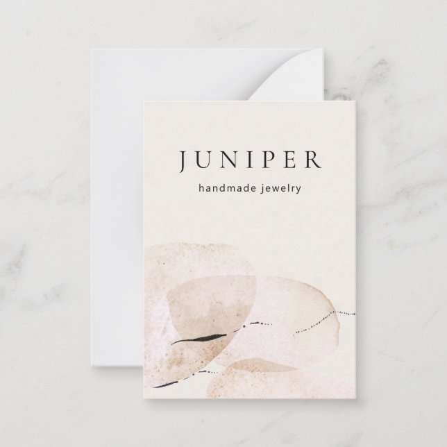 Earthy Abstract Artistic Watercolor Note Card (Front)