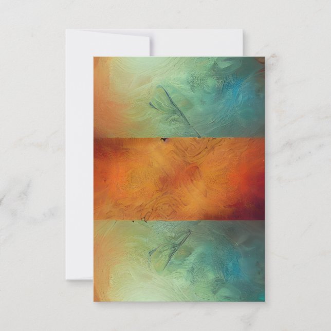Earthy Abstract Blues Invitation (Front)